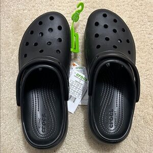 Black platform crocs